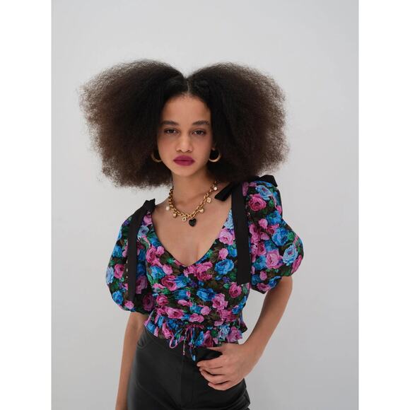 For Love & Lemons Tops - For Love & Lemons Maggie Floral Crop Top
